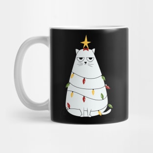 Christmas Crazy Cool Funny Cat Merry Fluffmas Mug